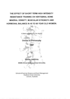 The effect of short term high intensity resistance training on vertebral bone mineral density, muscular strength and hormonal balance in 45 to 65 year old women