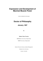 Expression and Development of Maximal Muscle Power