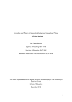 Innovation and reform in Queensland Indigenous educational policy :  a critical analysis