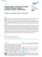 Exploring healthcare professionals’ perceptions of artificial intelligence: validating a questionnaire using the e-Delphi method