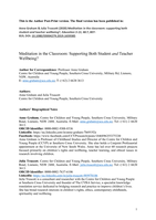 Meditation in the classroom: supporting both student and teacher wellbeing?