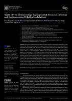 Acute effects of kinesiology taping stretch tensions on soleus and gastrocnemius H-Reflex modulations