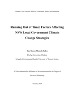 Running out of time : factors affecting NSW local government climate change strategies