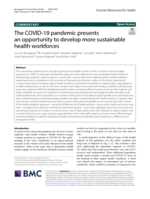 The COVID-19 pandemic presents an opportunity to develop more sustainable health workforces