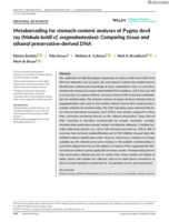 Metabarcoding for stomach-content analyses of Pygmy devil ray (Mobula kuhlii cf. eregoodootenkee): Comparing tissue and ethanol preservative-derived DNA
