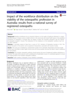 Impact of the workforce distribution on the viability of the osteopathic profession in Australia: results from a national survey of registered osteopaths