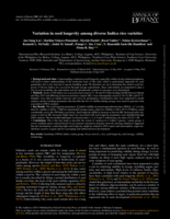Variation in seed longevity among diverse Indica rice varieties