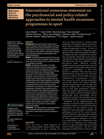 International consensus statement on the psychosocial and policy-related approaches to mental health awareness programmes in sport