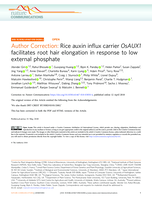 Author Correction: Rice auxin influx carrier OsAUX1 facilitates root hair elongation in response to low external phosphate