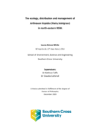 The ecology, distribution and management of <em>Arthraxon hispidus</em> (Hairy Jointgrass) in north-eastern NSW