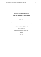 Stakeholder's perceptions of the impacts of golf course development in central Thailand