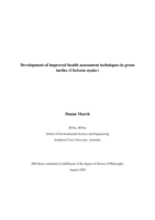 Development of improved health assessment techniques in green turtles (<em>Chelonia mydas</em>)