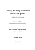 Assessing the energy requirement of local food systems : insights from Australia