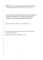 Importance of habitat diversity to changes in benthic metabolism over land-use gradients: evidence from three subtropical estuaries