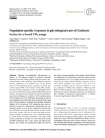 Population-specific responses in physiological rates of Emiliania huxleyi to a broad CO2 range