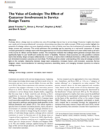 The Value of Codesign: The Effect of Customer Involvement in Service Design Teams