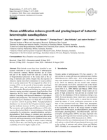 Ocean acidification reduces growth and grazing impact of Antarctic heterotrophic nanoflagellates