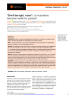“She’ll be right, mate!”: do Australians take their health for granted?