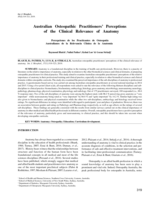 Australian Osteopathic Practitioners’ Perceptions of the Clinical Relevance of Anatomy