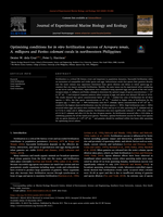Optimising conditions for in vitro fertilization success of Acropora tenuis, A. millepora and Favites colemani corals in northwestern Philippines