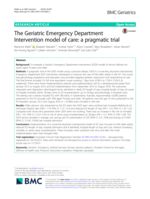 The Geriatric Emergency Department Intervention model of care: a pragmatic trial
