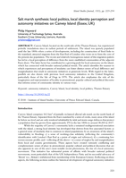 Salt marsh synthesis: local politics, local identity perception and autonomy initiatives on Canvey Island (Essex, UK)