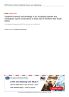 Variation in density and shrinkage of six eucalyptus species and interspecific hybrid combinations at three sites in Northern New South Wales