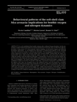 Behavioural patterns of the soft-shell clam Mya arenaria: implications for benthic oxygen and nitrogen dynamics