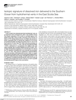 Isotopic signature of dissolved iron delivered to the Southern Ocean from hydrothermal vents in the East Scotia Sea