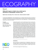 Differential response to abiotic stress controls species distributions at biogeographic transition zones