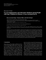 Use of Complementary and Alternative Medicine among People with Type 2 Diabetes in Taiwan: A Cross-Sectional Survey