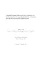 Exploring the impact of a community of practice on the social construction of nurse educator identity and practice through critical participatory action research