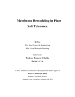 Membrane remodeling in plant salt tolerance