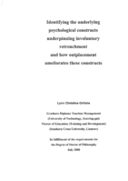 Identifying the underlying psychological constructs underpinning involuntary retrenchment and how identifying the underlying psychological constructs underpinning involuntary retrenchment and how outplacement ameliorates these constructs