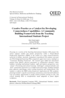 Creative Practice as a Catalyst for Developing Connectedness Capabilities: A Community Building Framework from the Teaching International Students Project