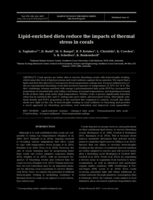 Lipid-enriched diets reduce the impacts of thermal stress in corals