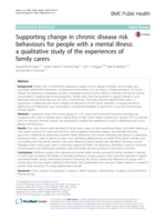 Supporting change in chronic disease risk behaviours for people with a mental illness: a qualitative study of the experiences of family carers