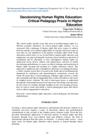 Decolonizing Human Rights Education: Critical Pedagogy Praxis in Higher Education