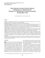 Does Bacopa monnieri Improve Memory Performance in Older Persons? Results of a Randomized, Placebo-Controlled, Double-Blind Trial
