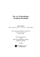 The art of installation : scripting thresholds