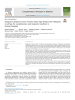 Integrative pediatrics survey: Parents report high demand and willingness to self-pay for complementary and integrative medicine in German hospitals
