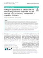 Participant perspectives of a telehealth trial investigating the use of telephone and text message support in obesity management: a qualitative evaluation