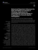 Behavioral Repertoire Influences the Rate and Nature of Learning in Climbing: Implications for Individualized Learning Design in Preparation for Extreme Sports Participation