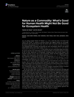 Nature as a Commodity: What's Good for Human Health Might Not Be Good for Ecosystem Health