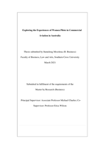 Exploring the experiences of women pilots in commercial aviation in Australia