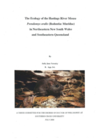 The ecology of the Hastings River mouse <em>Pseudomys oralis<em/> (Rodentia: Muridae) in Northeastern New South Wales and Southeastern Queensland