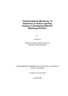 Transformational mentoring: to implement an action learning process in developing effective mentoring practice