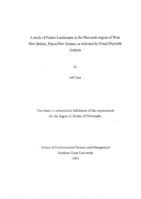A study of palaeo-landscapes in the Numundo Region of West New Britain, Papua New Guinea, as indicated by fossil phytolith analysis