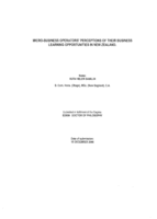 Micro-business operators' perceptions of their business learning opportunities in New Zealand