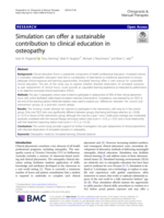 Simulation can offer a sustainable contribution to clinical education in osteopathy
